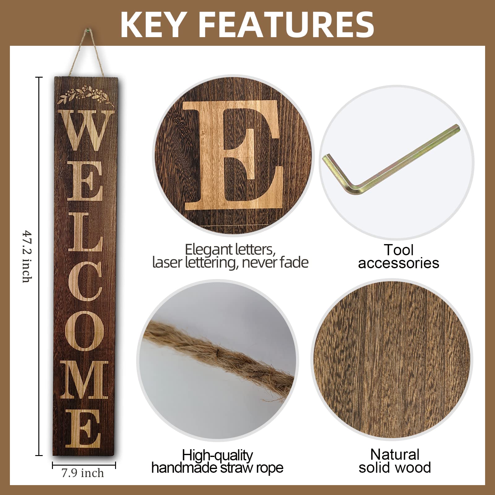 BXAIGR close-up of paulownia wood grain and laser-engraved letters highlighting durable finish