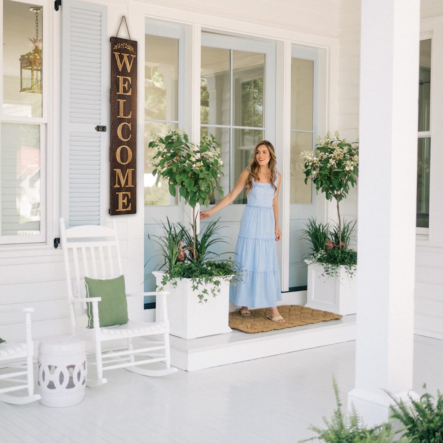 BXAIGR sign styled in an indoor entryway showing versatile farmhouse decor enhancement