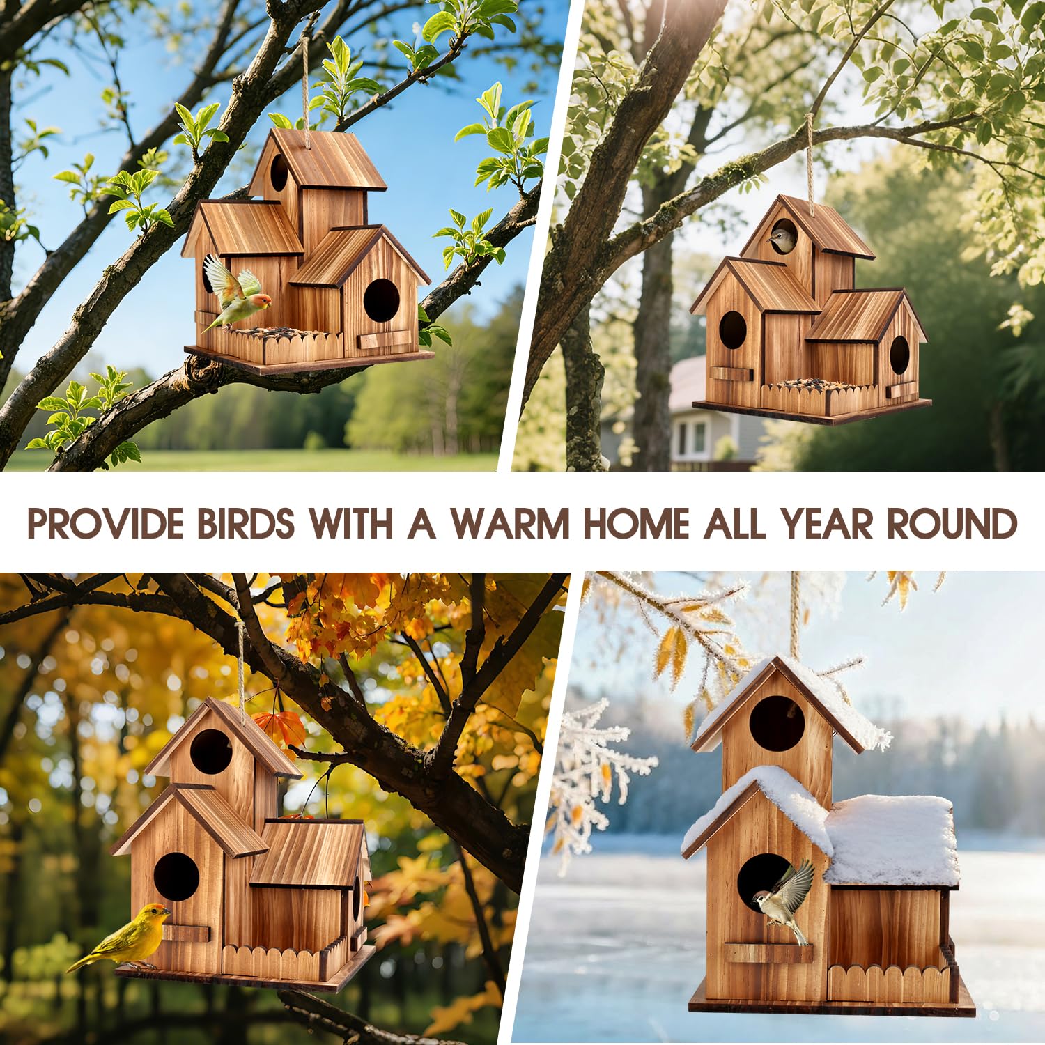 BXYEE birdhouse secured to fence post benefit: stable mounted positioning for yard use