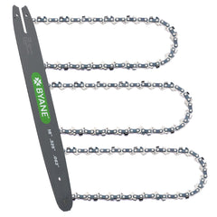 Byane front packaging showing 18-inch bar and three chains, visual fitment benefit