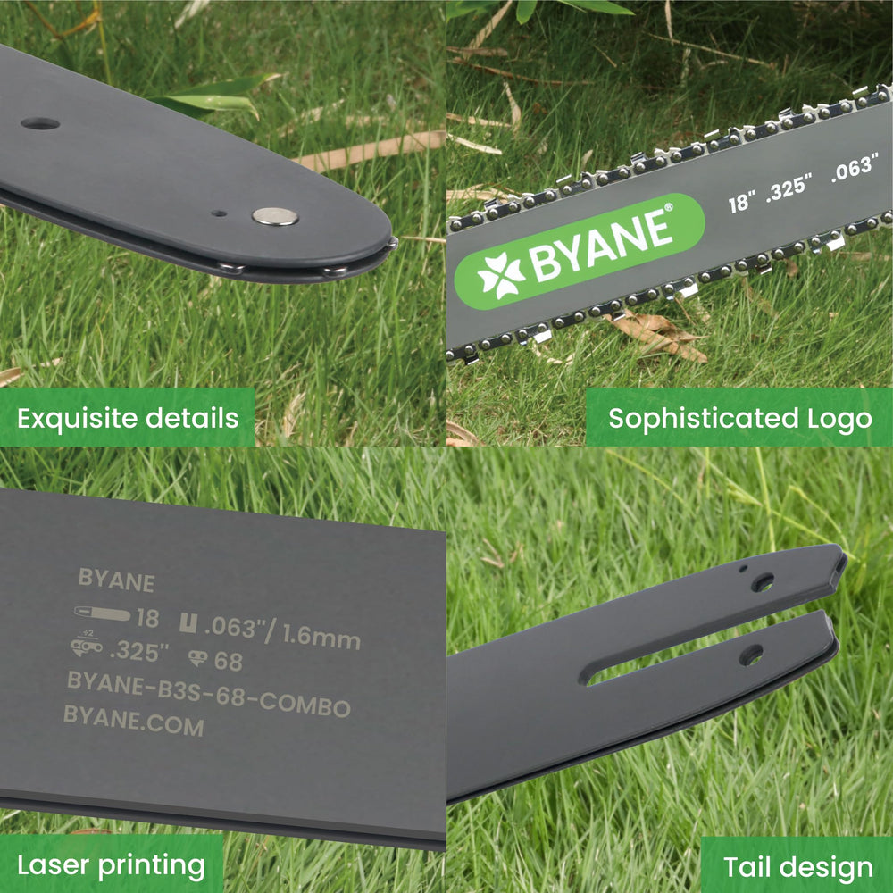 Byane bar lubrication port close-up with oiling channel, indicates reduced friction benefit