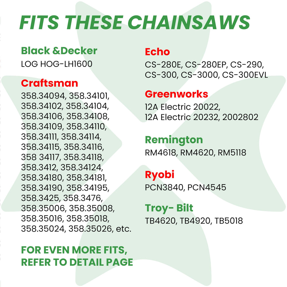 Byane side profile of chain displaying 56 drive links and .050 gauge fit