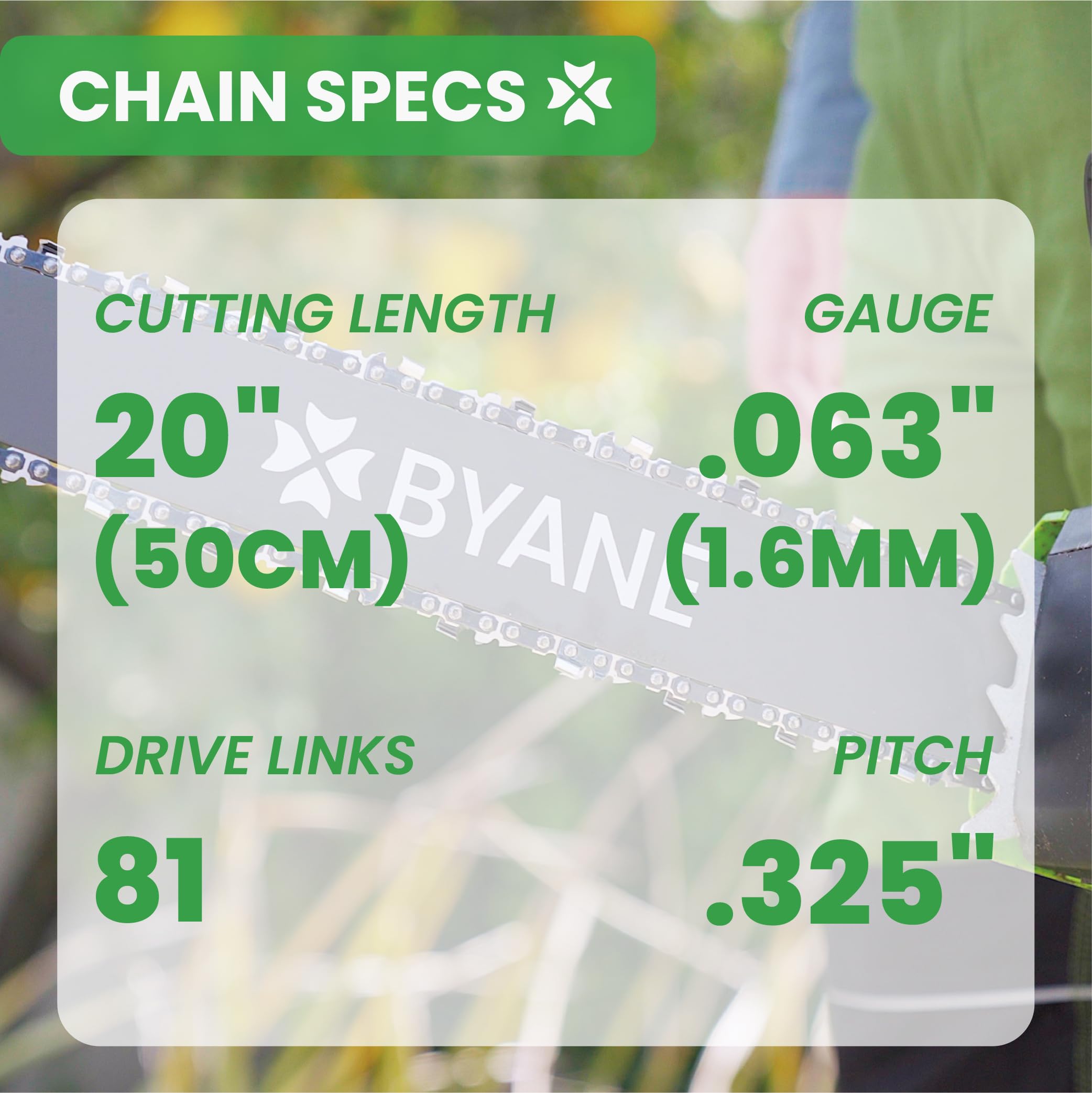BYANE close-up of carbide cutter teeth, showing long-lasting edge durability