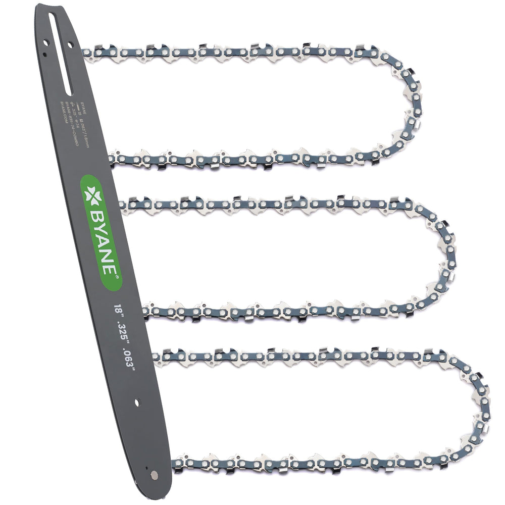 Byane front view of 18-inch bar and chain kit showing full package benefit