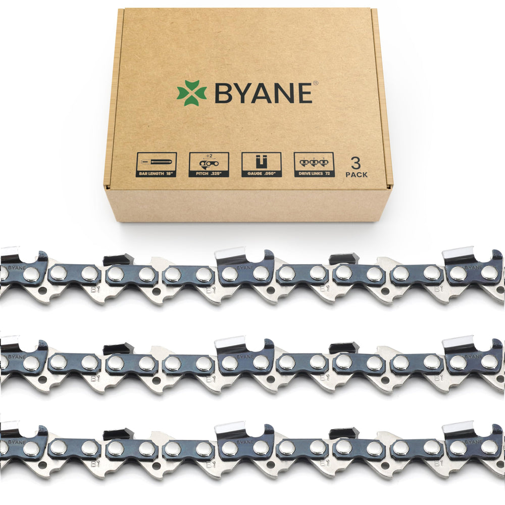 BYANE front view of 18-inch chain package showing model and fit benefits
