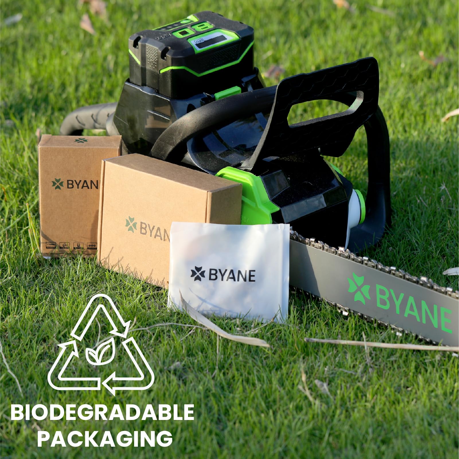 BYANE individually packaged chain labeled for quick identification and storage