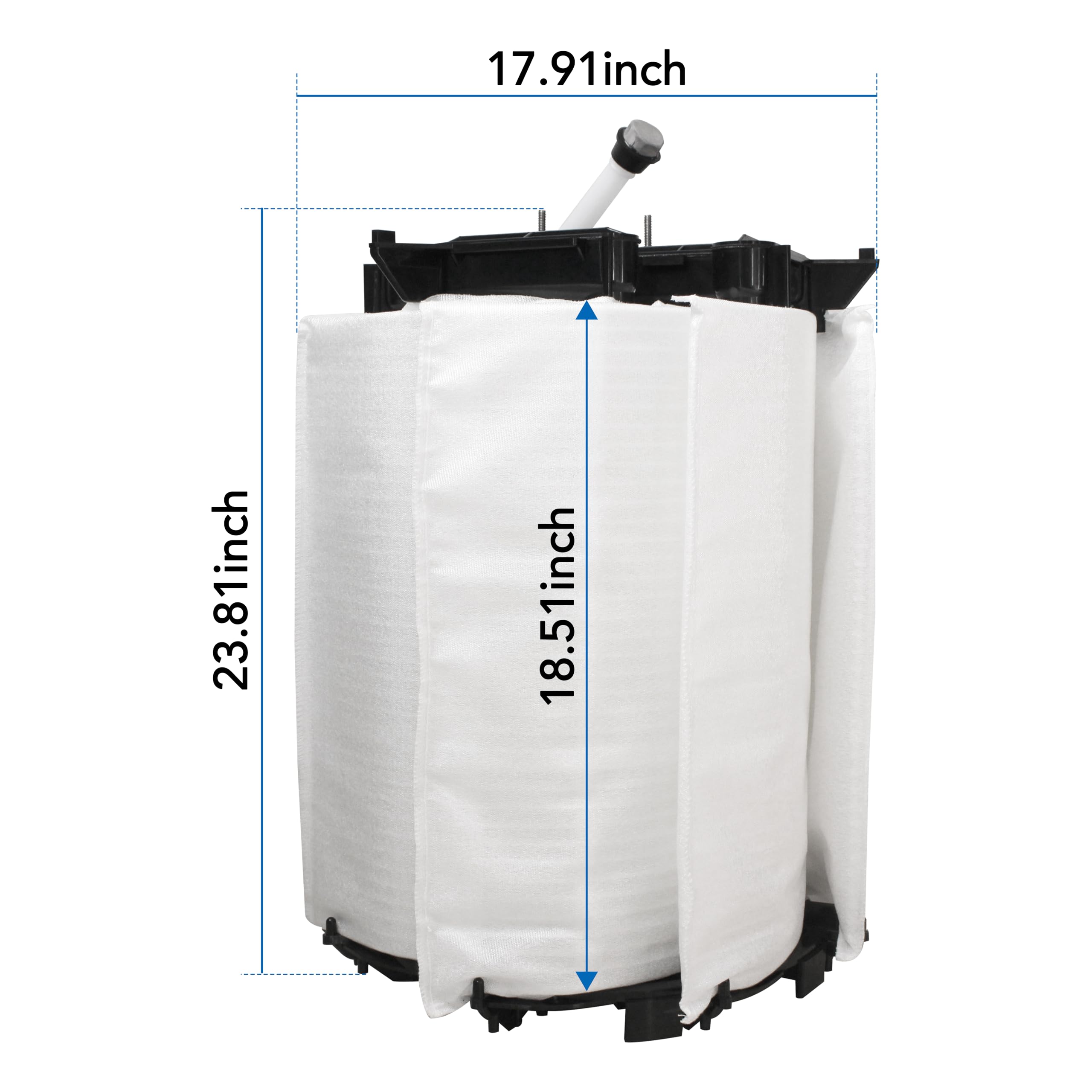 Byenins installed in filter demo showing improved flow and reduced pump strain