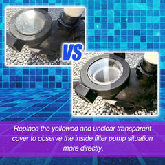 Byenins transparent lid revealing pump interior for quick visual flow checks