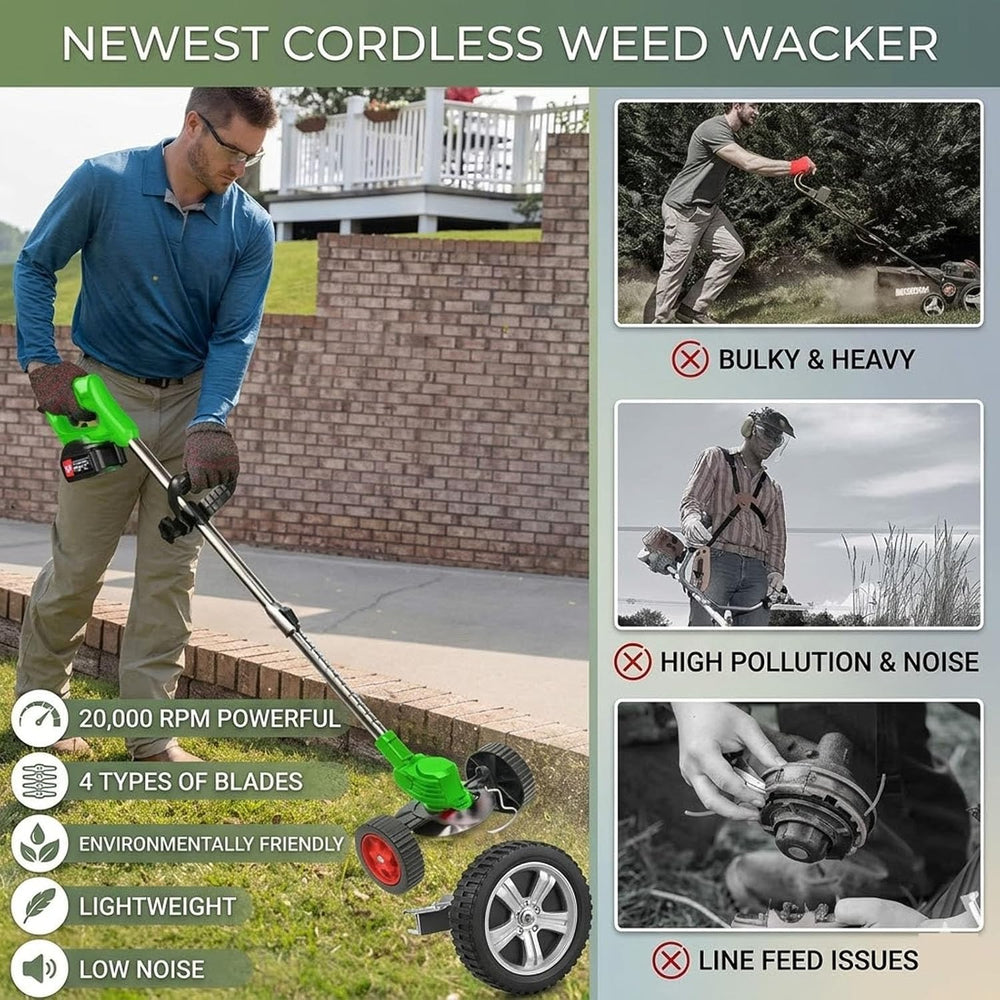 Byerba trimming lawn edge in use for precise, cordless edging benefit