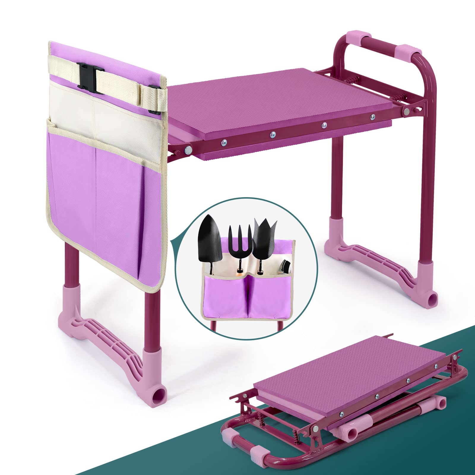 Byhagern front view of folded seat showing compact storage benefit