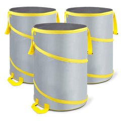 Byhagern front view of three pop-up bags showing capacity and convenience