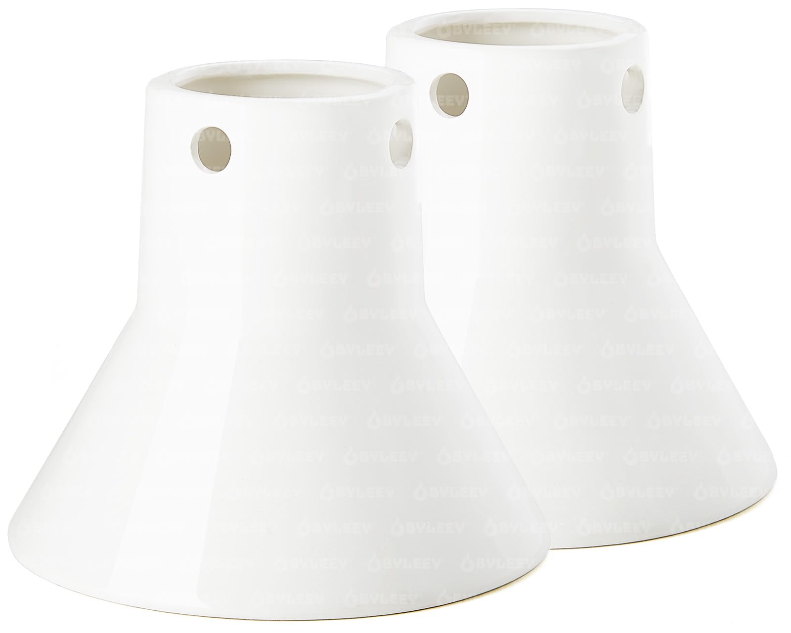 BYLEEY front view of ceramic beer can chicken holder showing stable base and white finish for even cooking
