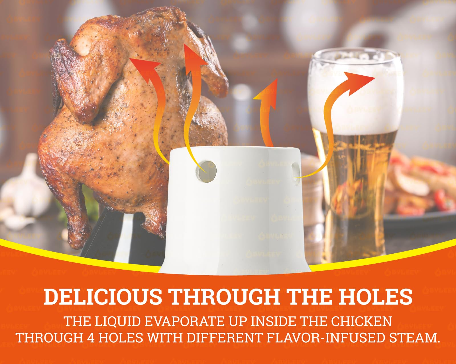 BYLEEY label and size detail indicating 5x5x4 inch fit for most grills and compatibility benefit
