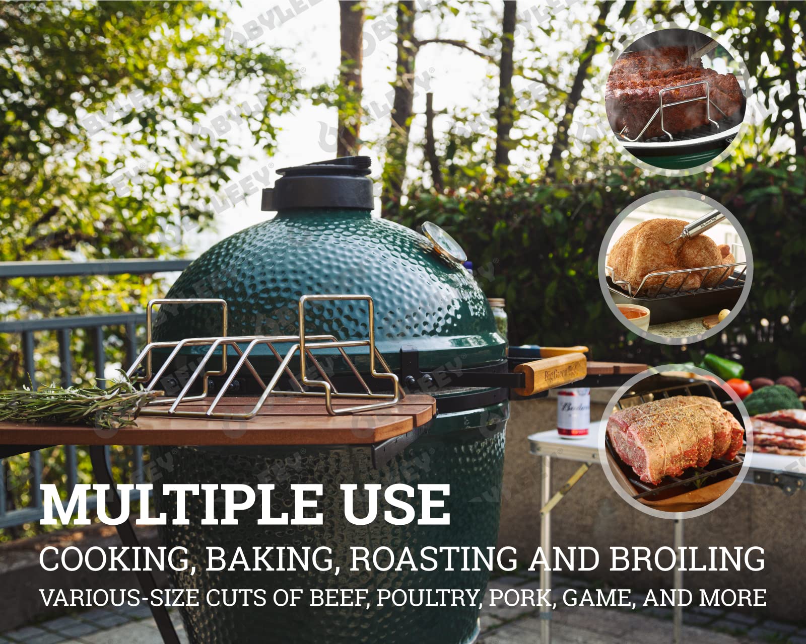 BYLEEY rack beside grill grate showing size comparison for fit confirmation