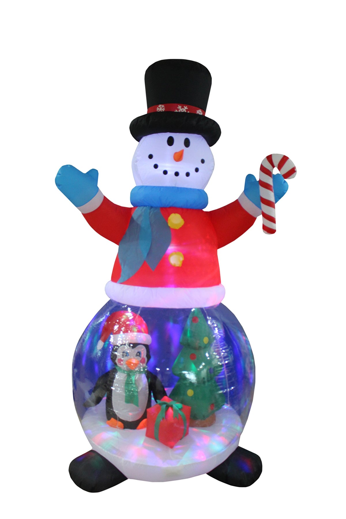 BZB Goods front view of 8 ft snowman globe creating a festive yard focal point
