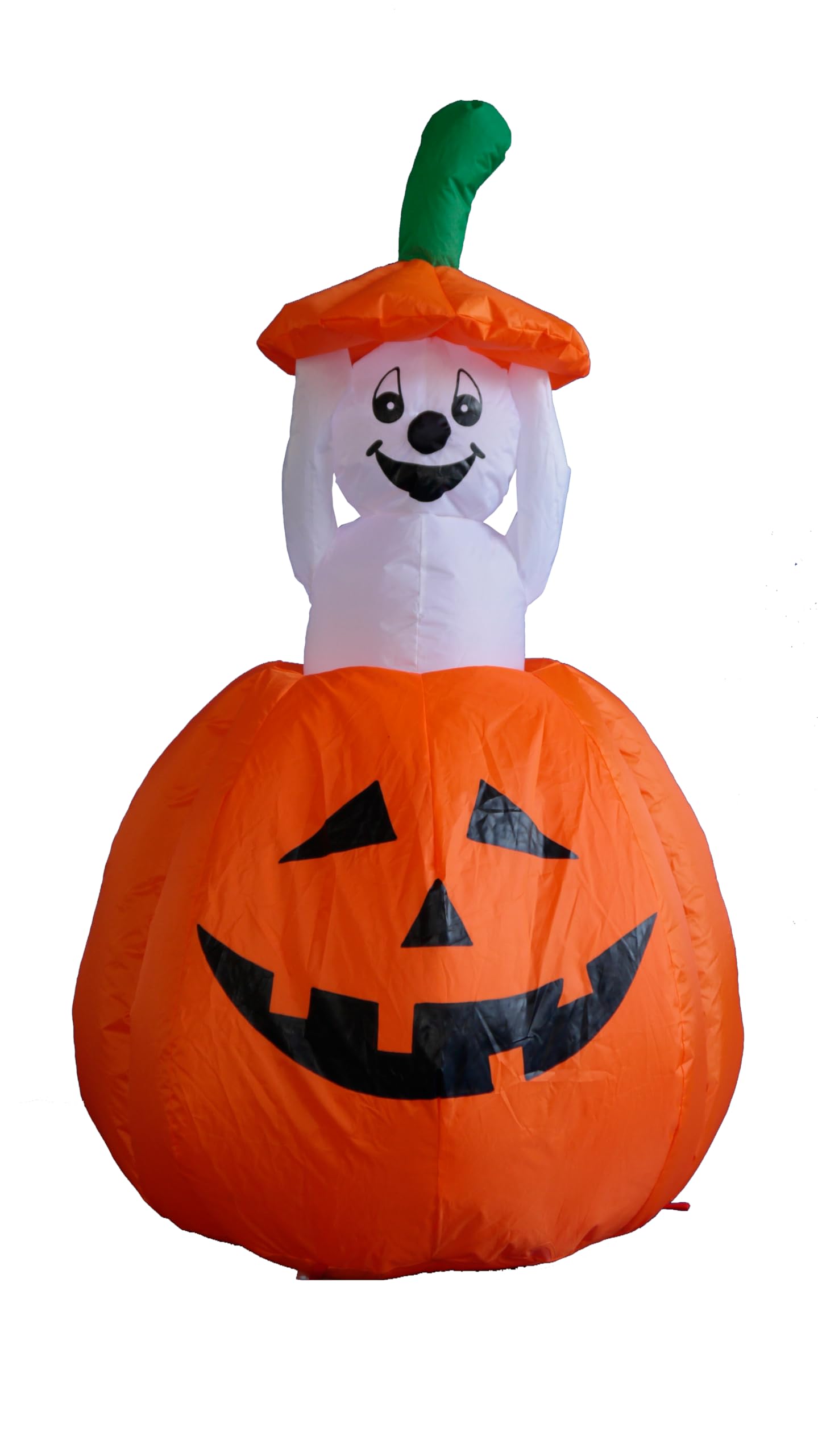 BZB Goods front view of inflated pumpkin and ghost showing festive curb appeal