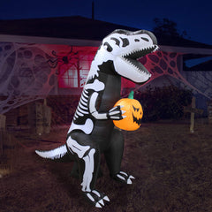 BZB Goods front view of 6ft T-Rex inflatable creates dramatic yard focal point