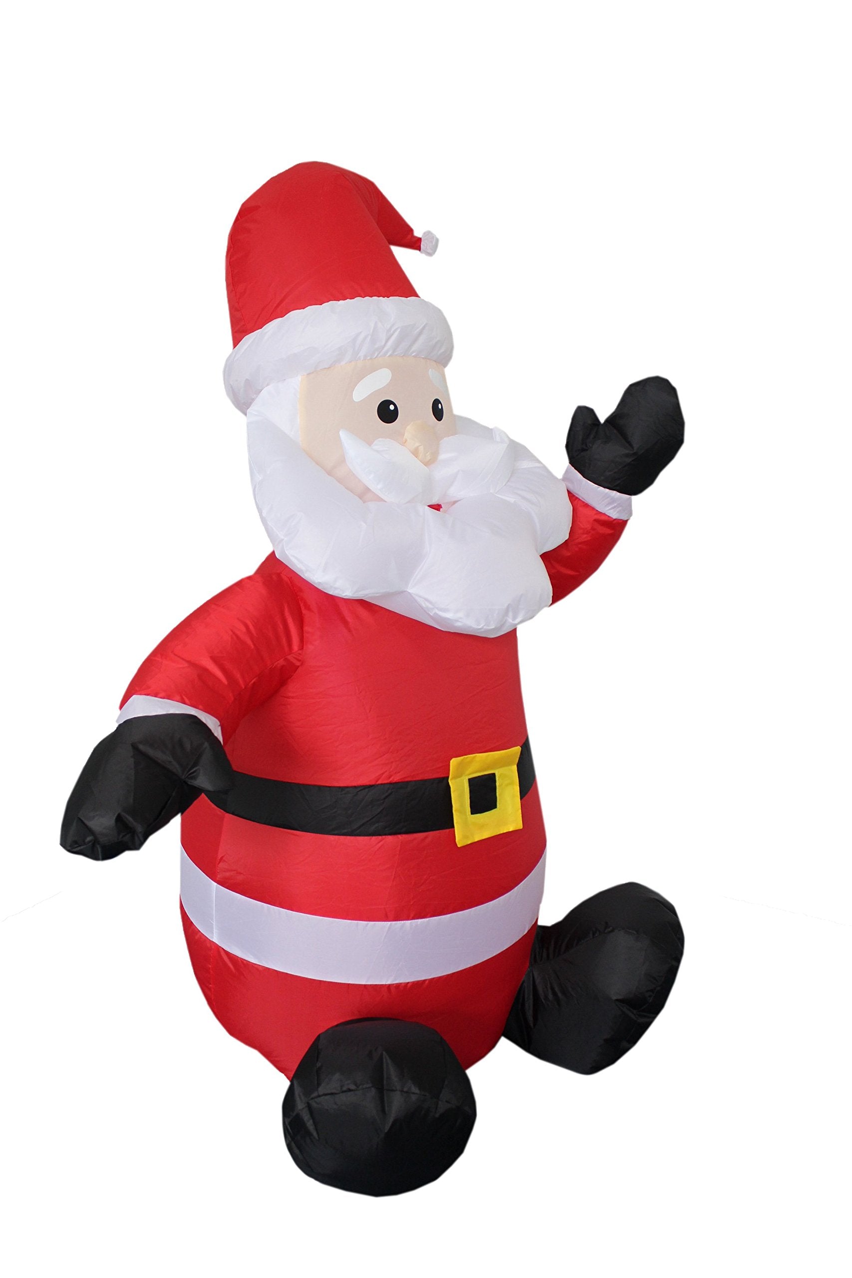 BZB Goods inflatable Santa lit in yard at night providing bright holiday visibility