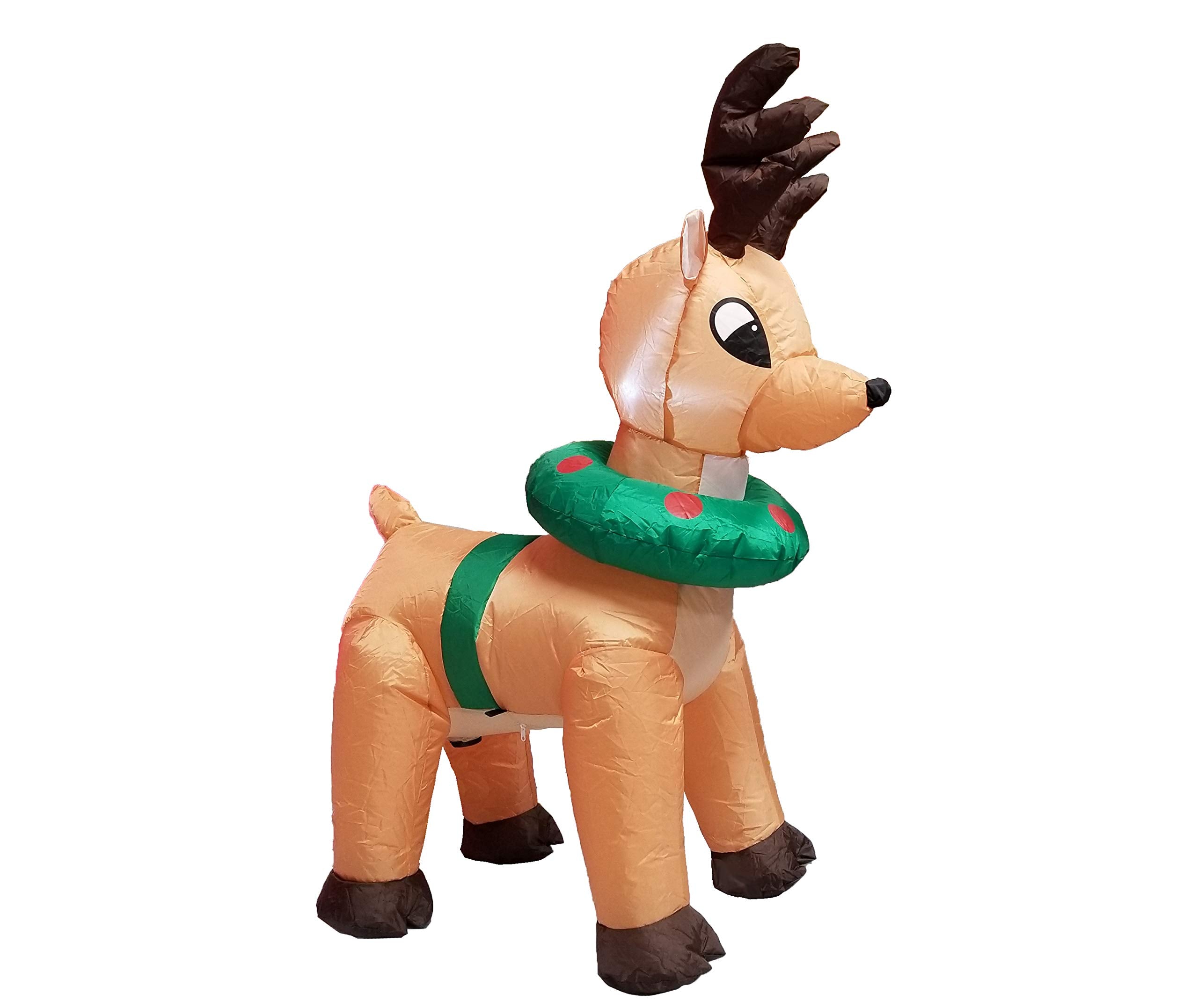 BZB Goods reindeer beside a chair for scale, demonstrates compact 4-foot size