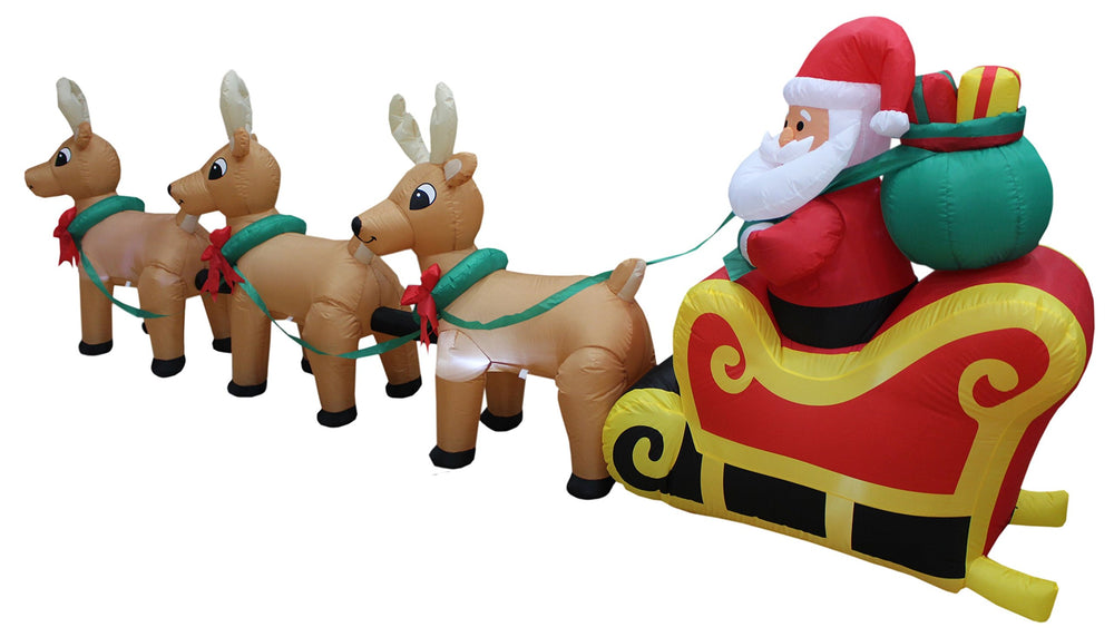 BZB Goods inflatable beside a lawn chair to show 12-foot scale and placement benefit