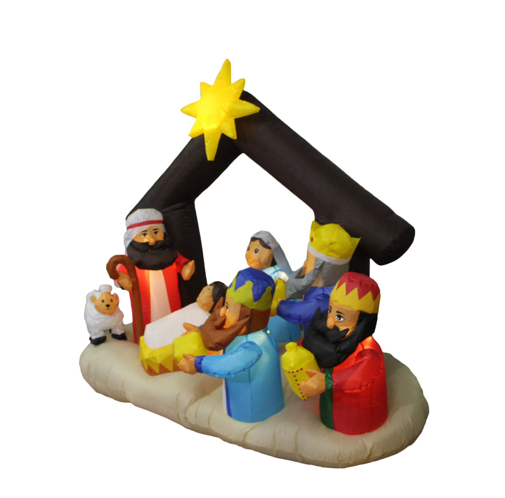 BZB Goods nativity next to person for scale showing six-foot size