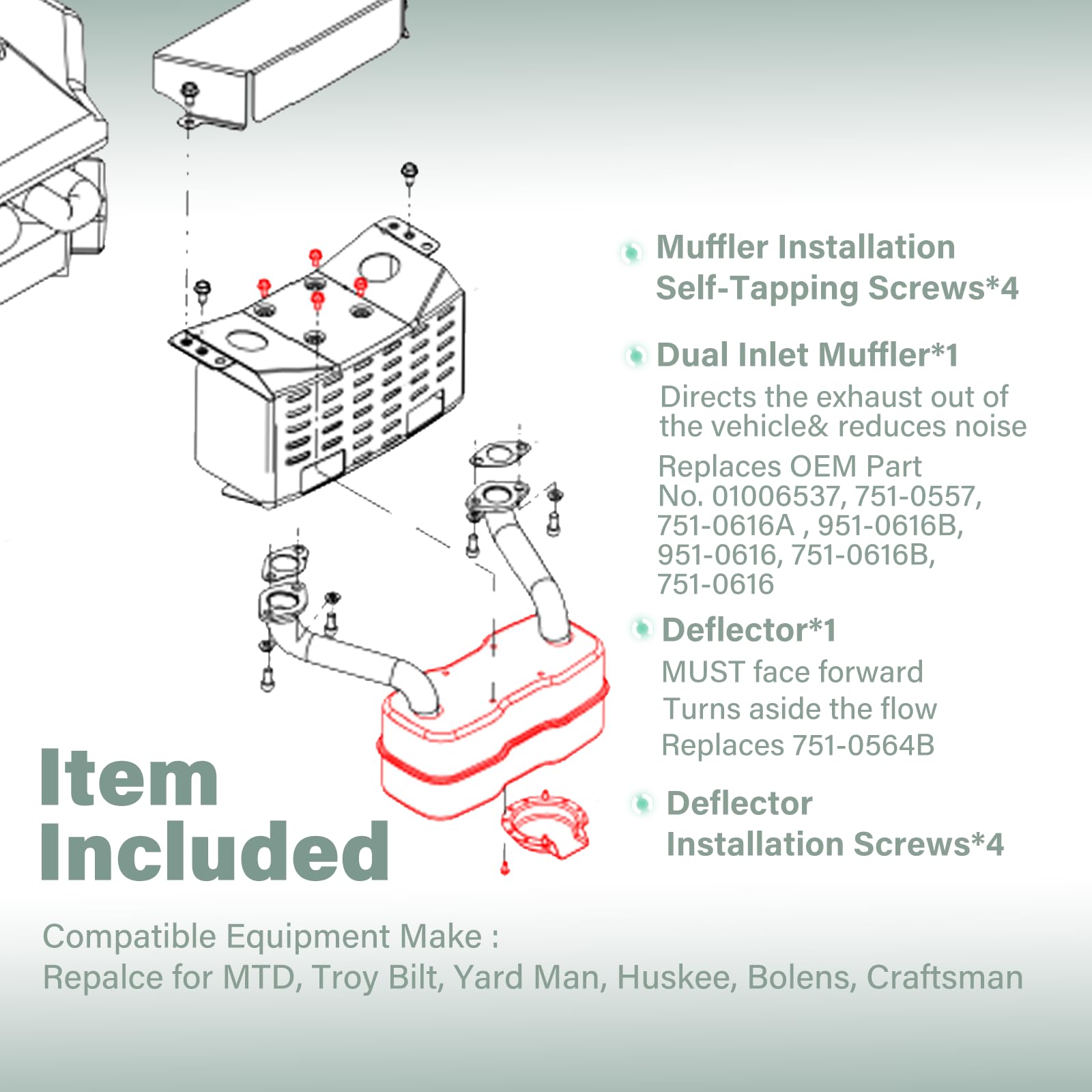 Bzumperyz muffler beside ruler showing size for accurate fitment