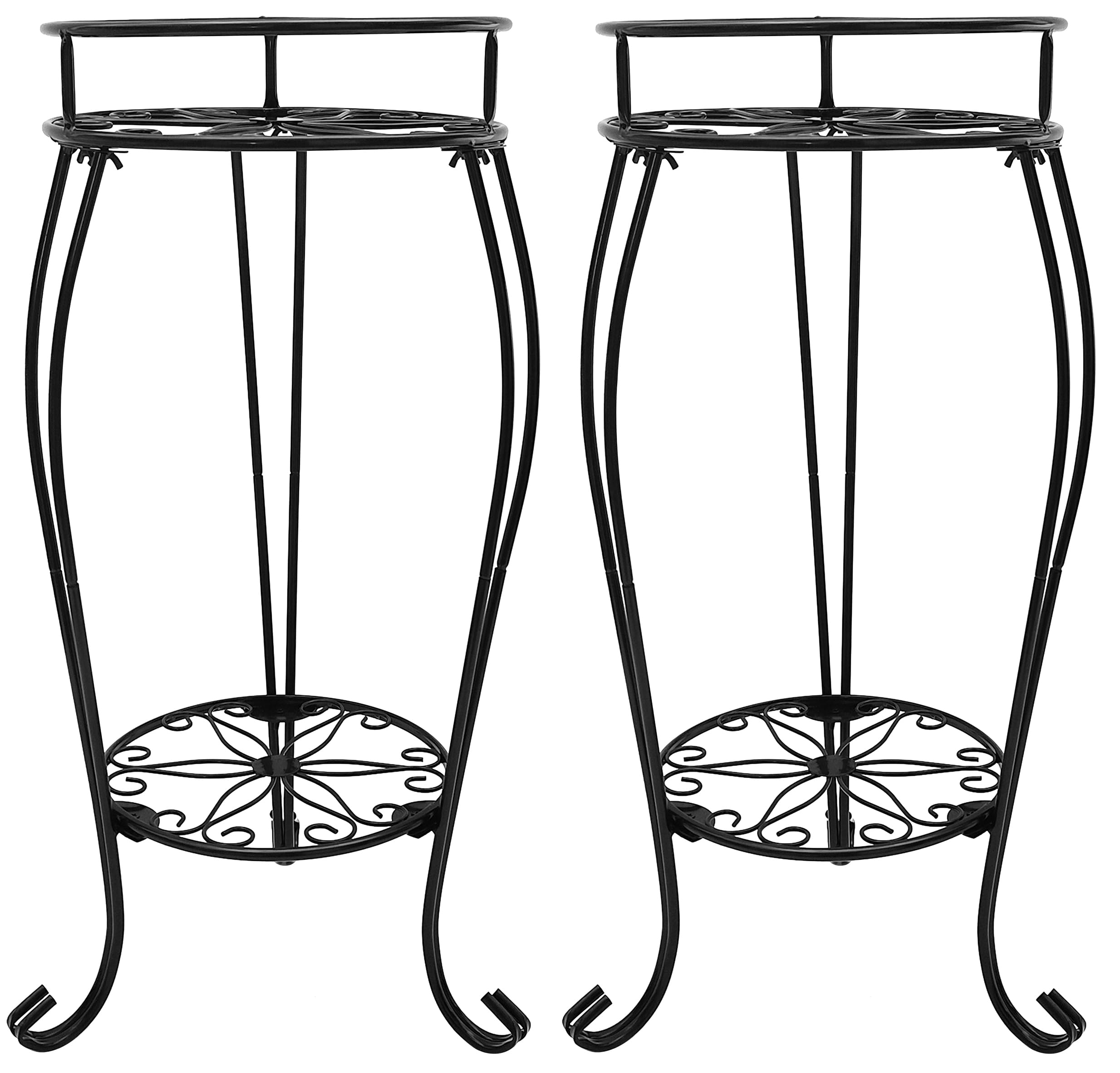 C CASIMR front view of two-tier stand showing clean display and stable support