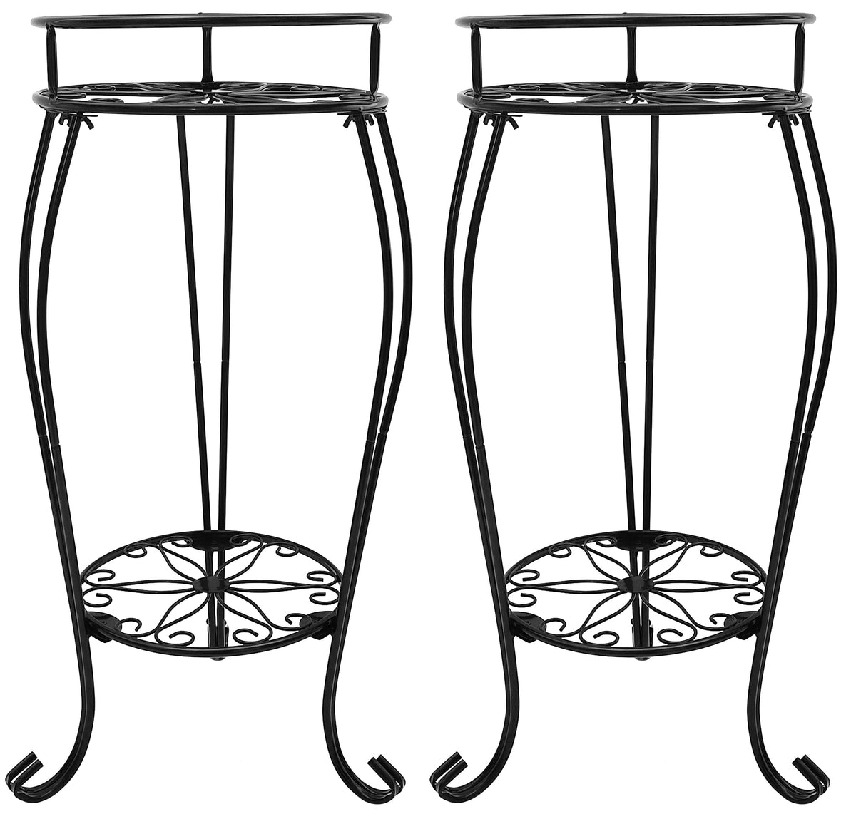 C CASIMR front view of two-tier stand showing clean display and stable support