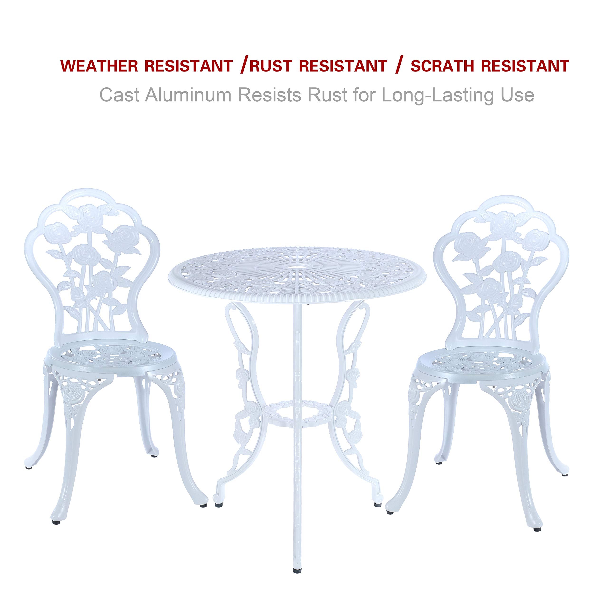 C/G patio casa table umbrella hole view demonstrating 1.75" opening for shade compatibility