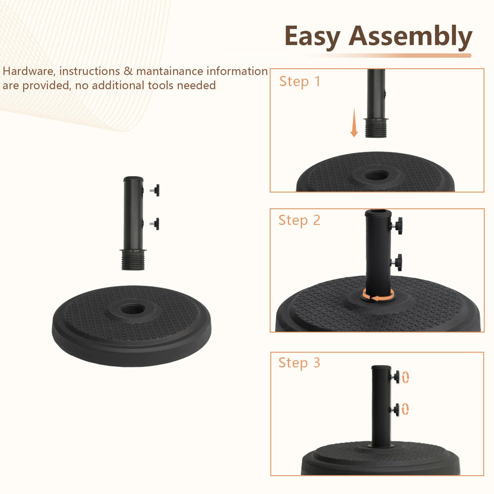 C-Hopetree adjustable spacers with pole inserted showing versatile fit for umbrellas