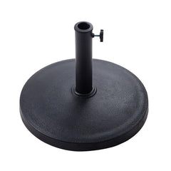 C-Hopetree black front view of umbrella base showing stable round silhouette and durability