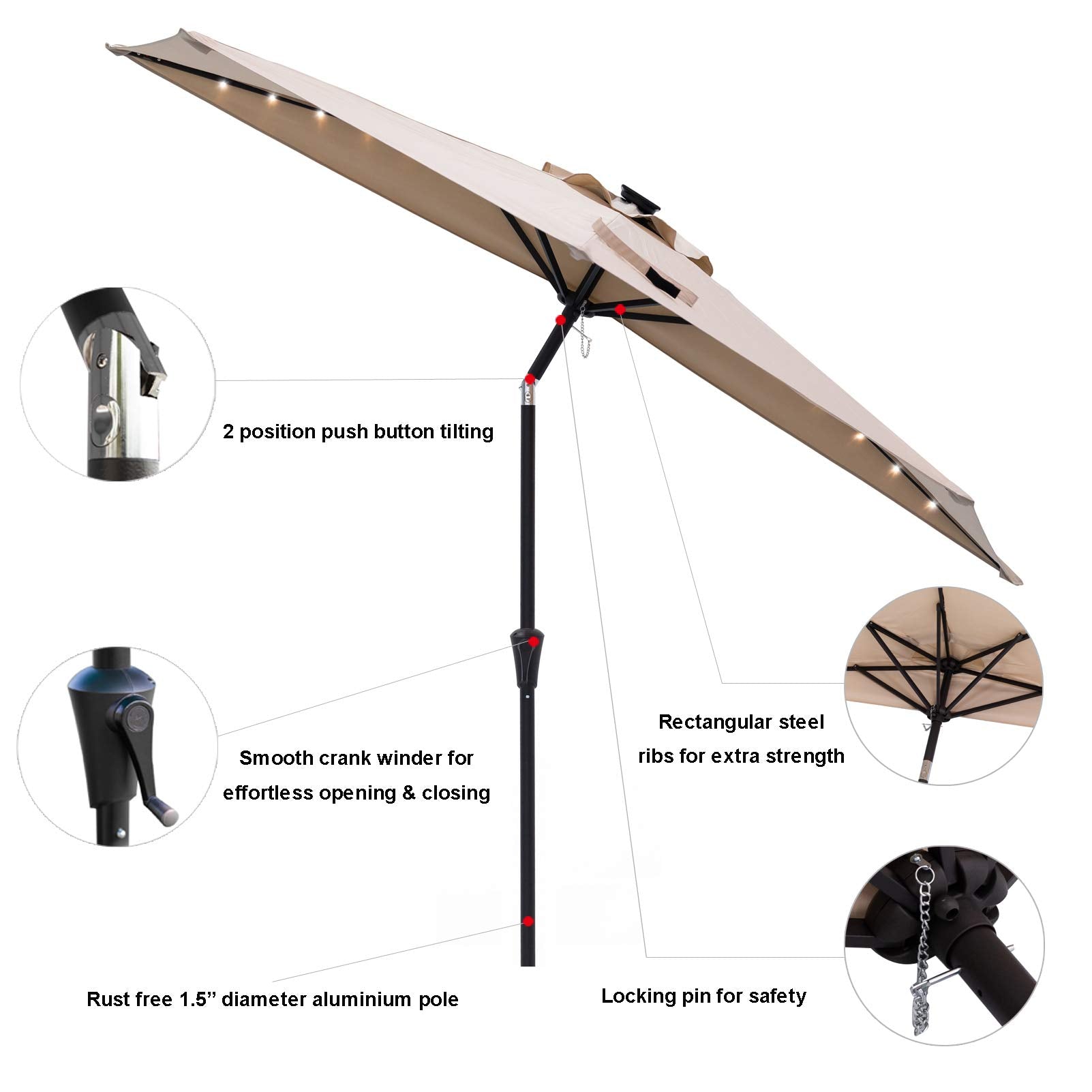 C-Hopetree canopy fabric close-up showing UV-resistant texture and durability