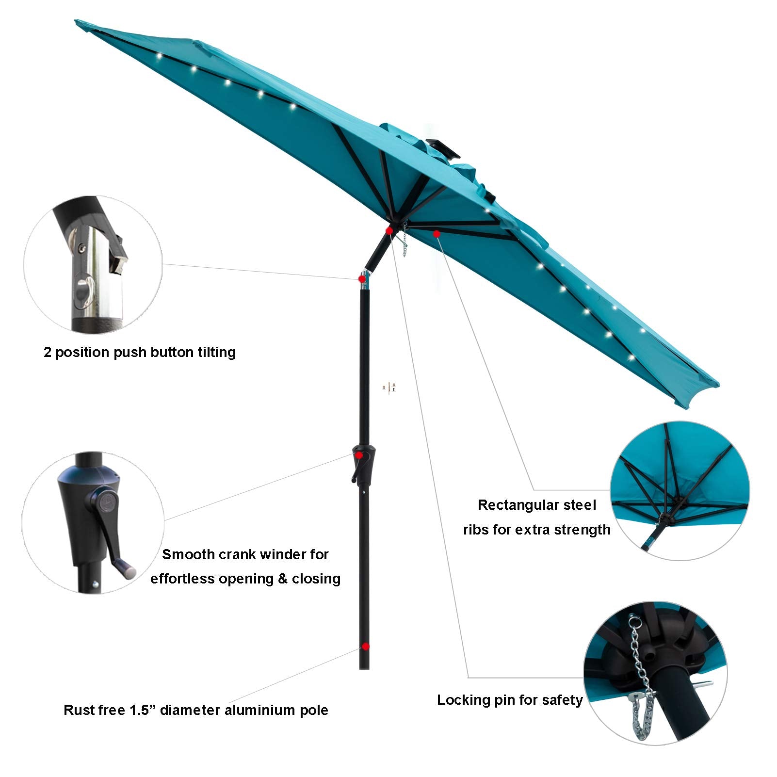 C-Hopetree fabric close-up highlighting 200gsm polyester durability and UV resistance