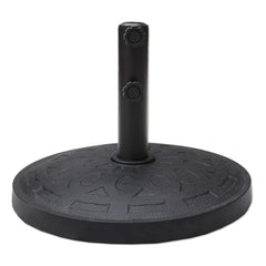 C-Hopetree front view of round umbrella base showing stable footprint and curb appeal