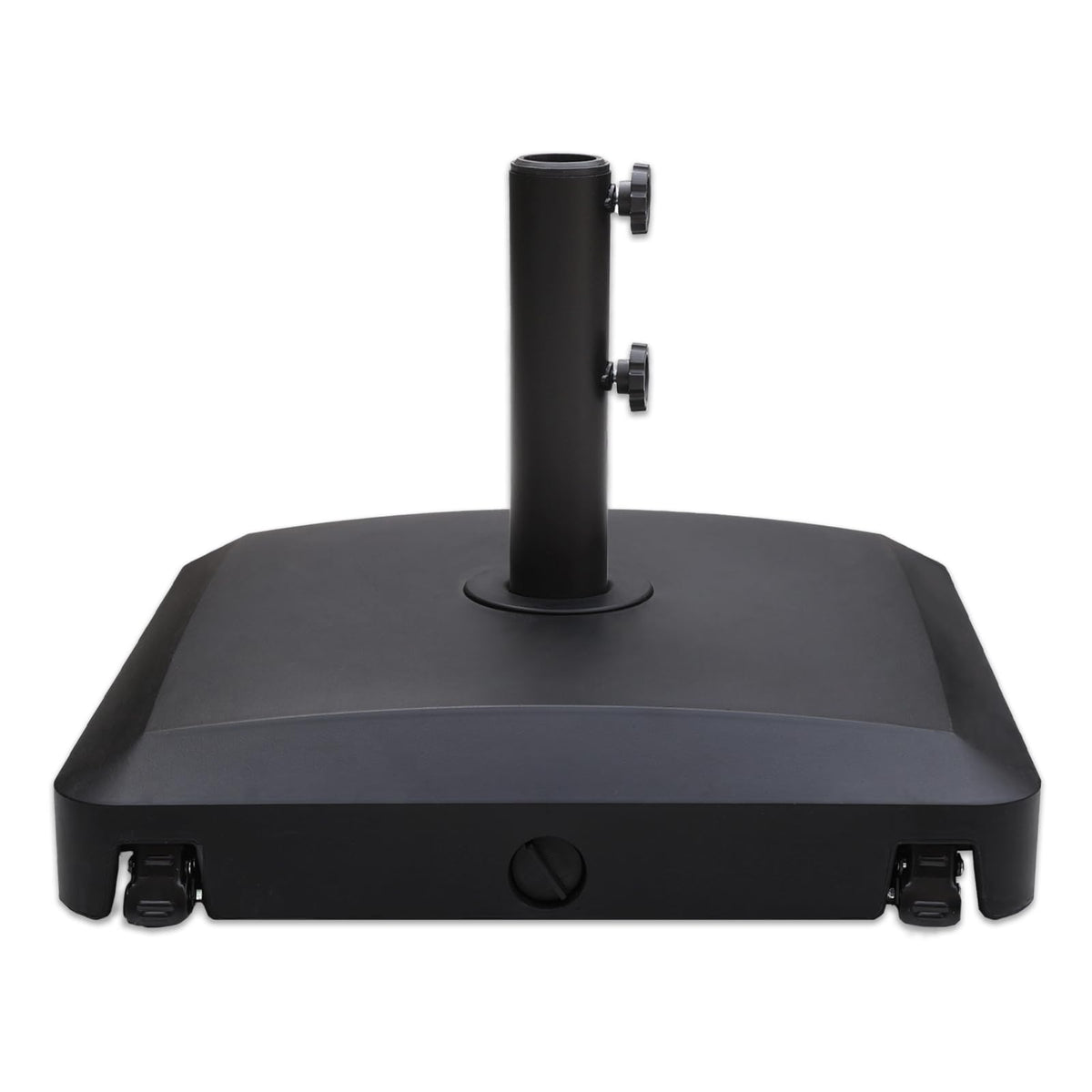 C-Hopetree front view assembled base showing sturdy black design and stable support