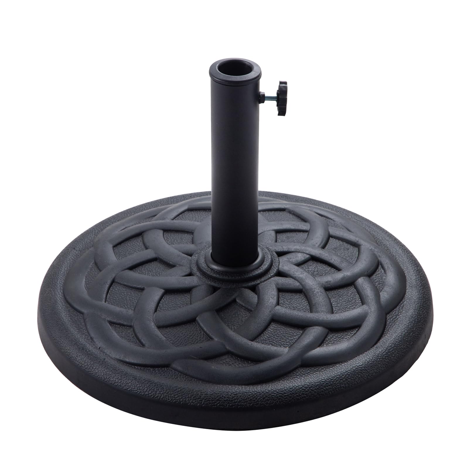 C-Hopetree front view of black umbrella base showing stability benefit