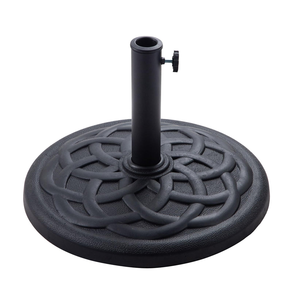C-Hopetree front view of black umbrella base showing stability benefit