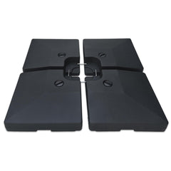 C-Hopetree front view of four black base weights showing stable footprint benefit