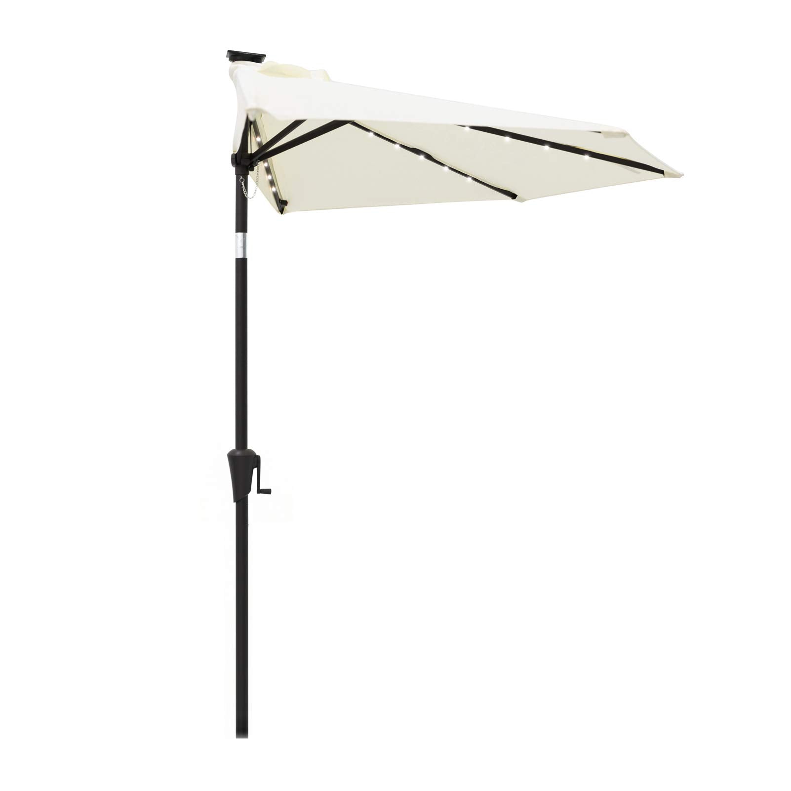 C-Hopetree front view of half-round umbrella showing shade coverage benefit