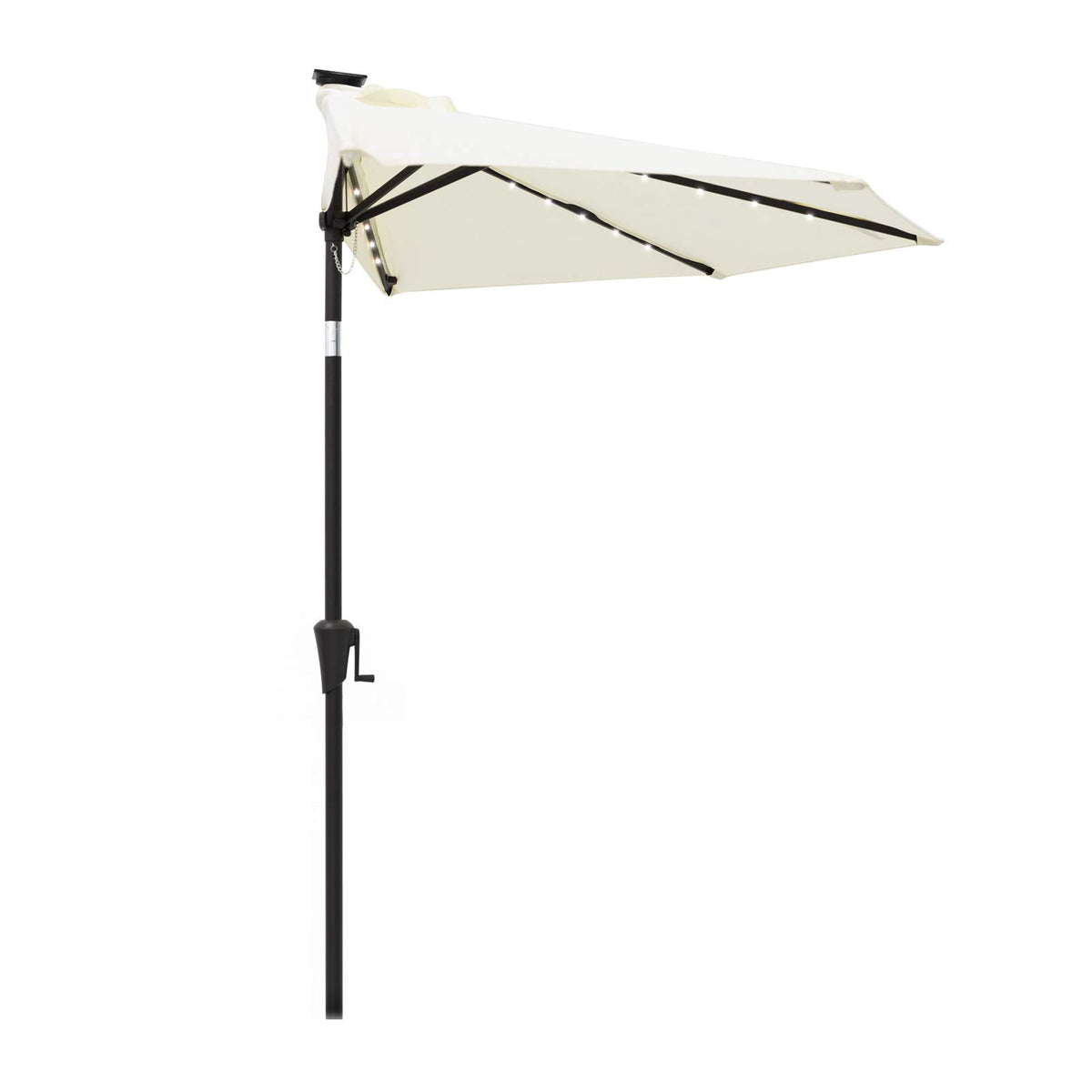 C-Hopetree front view of half-round umbrella showing shade coverage benefit