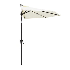 C-Hopetree front view of half-round umbrella showing shade coverage benefit