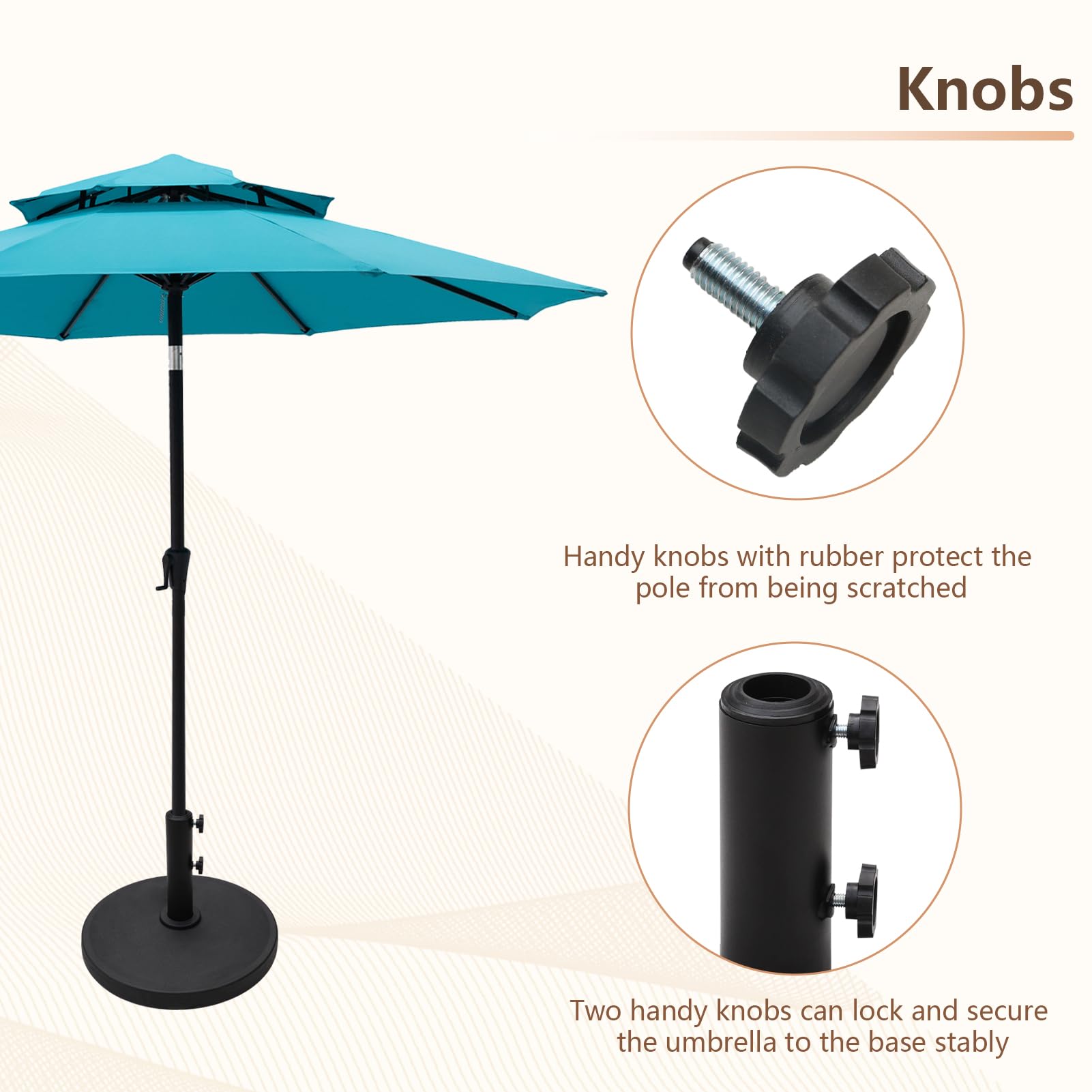 C-Hopetree in use with umbrella through table showing practical installation benefit