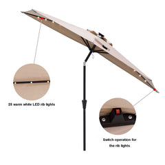 C-Hopetree illuminated umbrella at night creating warm outdoor ambiance