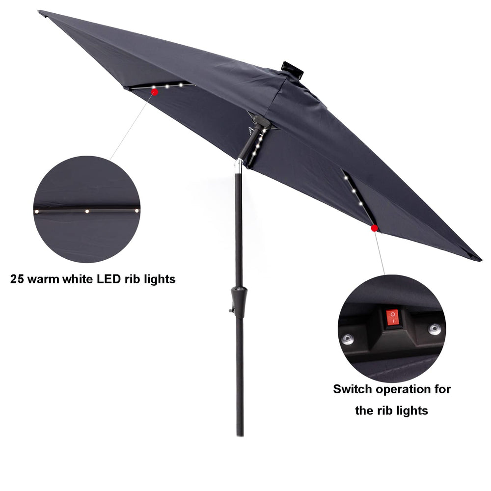 C-Hopetree LED lights along rib detail providing warm ambiance benefit: evening illumination
