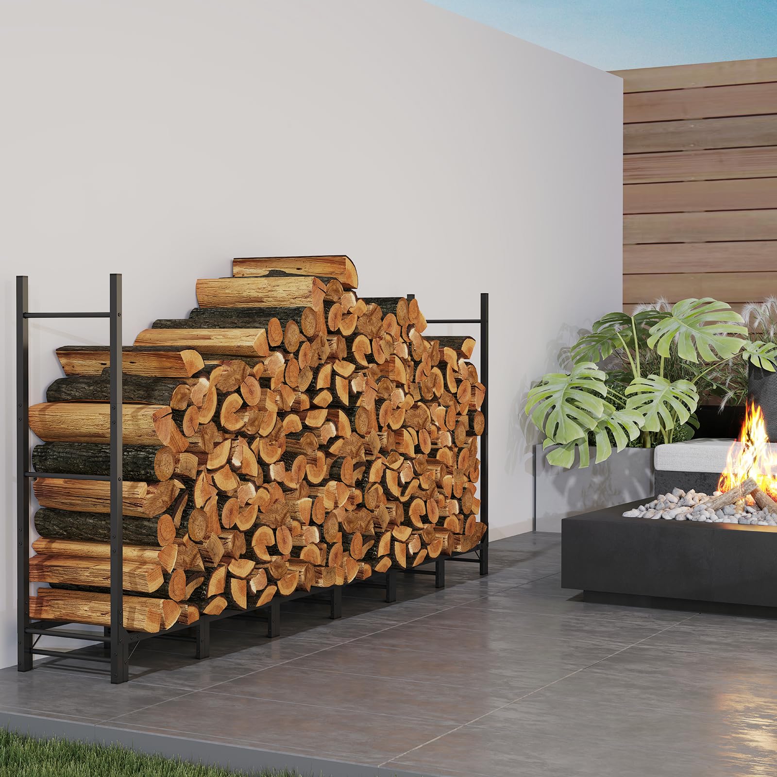 C-Hopetree outdoor patio installation keeping logs elevated and dry