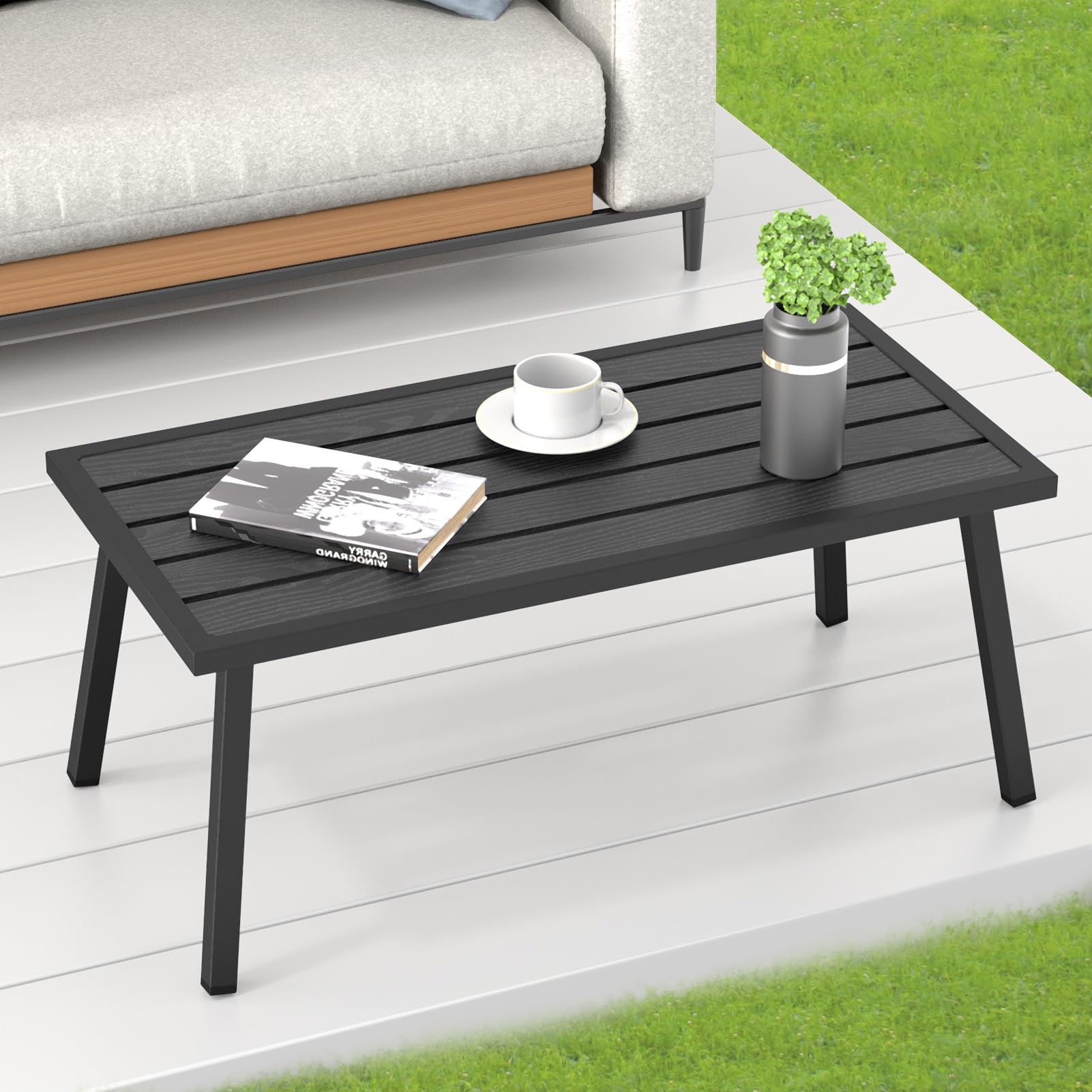 C-Hopetree size comparison next to chair showing compact footprint and versatility