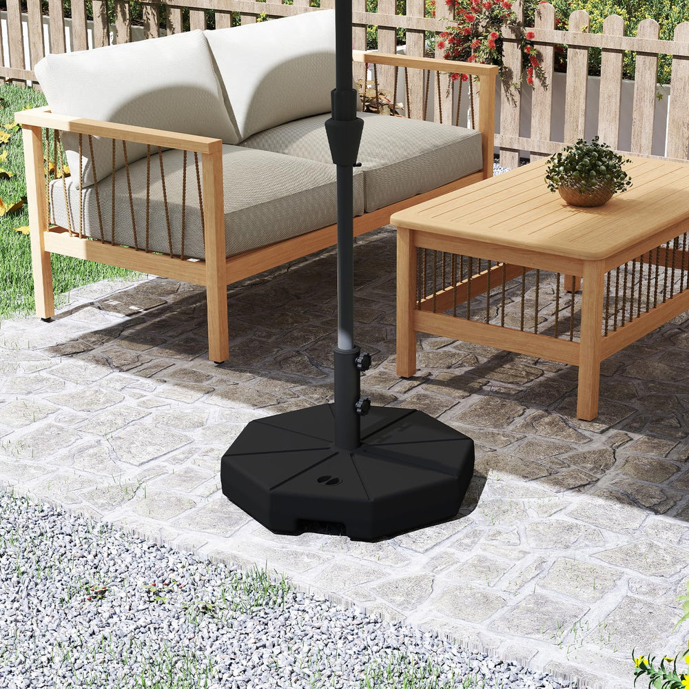 C-Hopetree base next to patio chair showing scale and size comparison