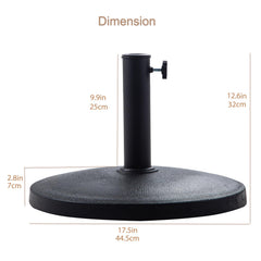 C-Hopetree base beside measuring tape showing 22 lb scale and footprint clarity