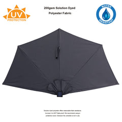 C-Hopetree solar panel on umbrella top capturing sunlight benefit: powers LEDs without cords