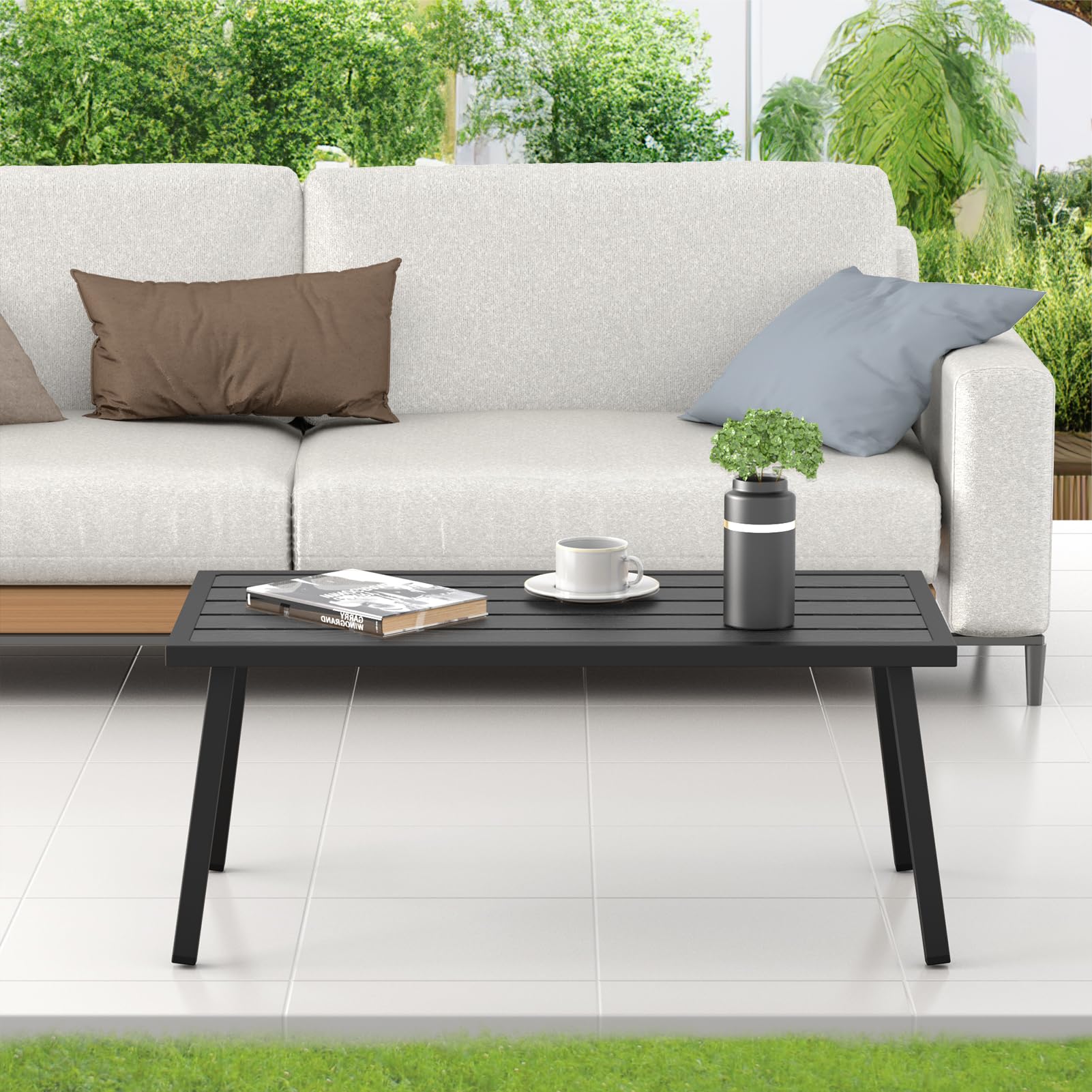 C-Hopetree styled on balcony with plants and drinks illustrating decorative use